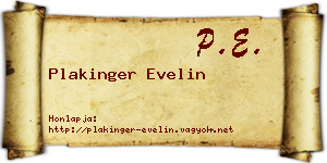 Plakinger Evelin névjegykártya